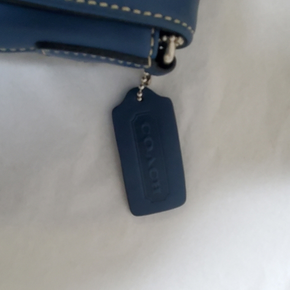 Coach "Demi" Blue Leather Crossbody Handbag - Picture 7 of 11